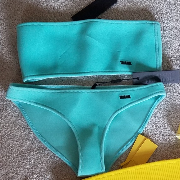 triangl swimwear Other - NWT TRIANGL Aqua velvet bandeau bikini S